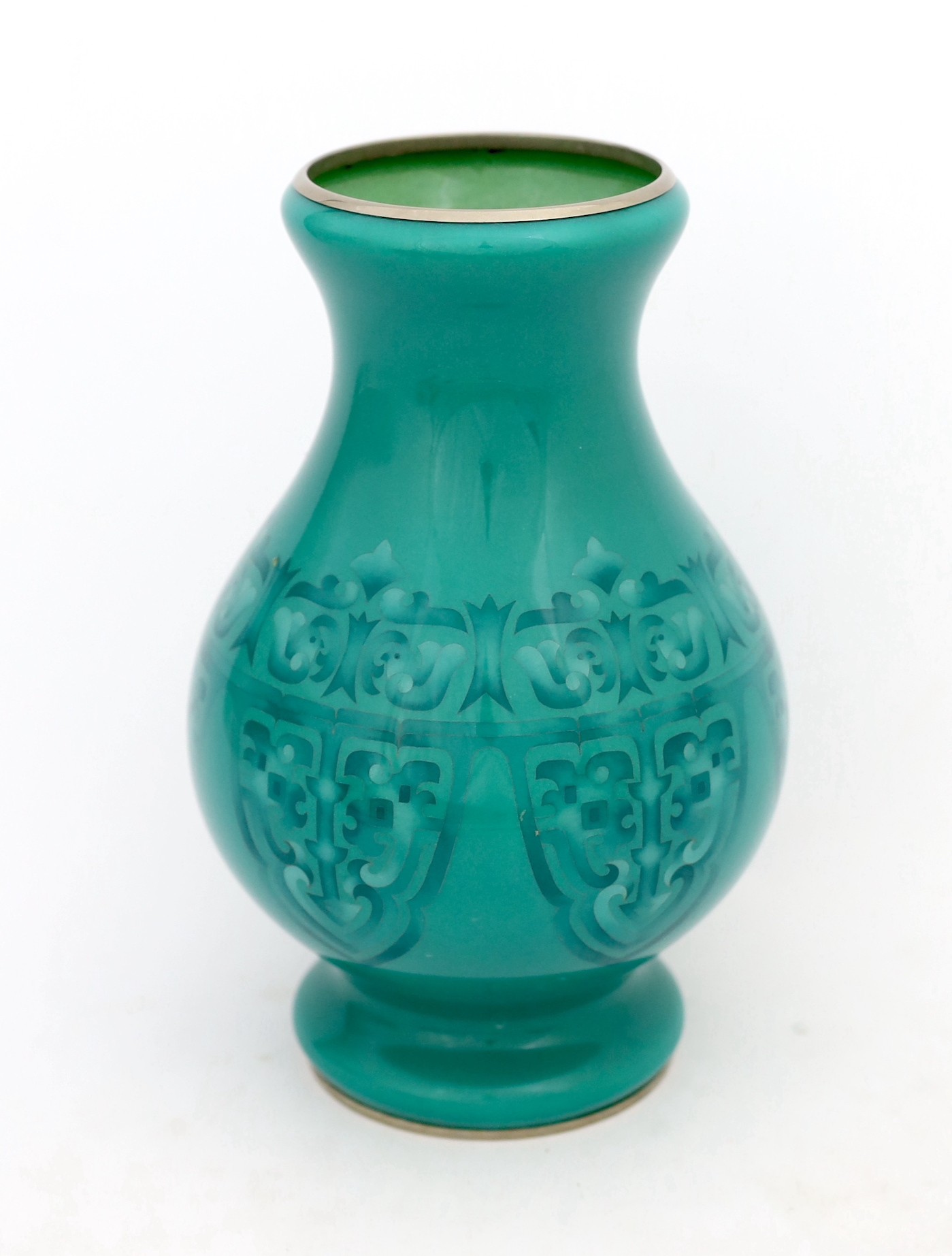 A Japanese silver wire cloisonné enamel baluster vase, by Ando, mid 20th century, 26cm high